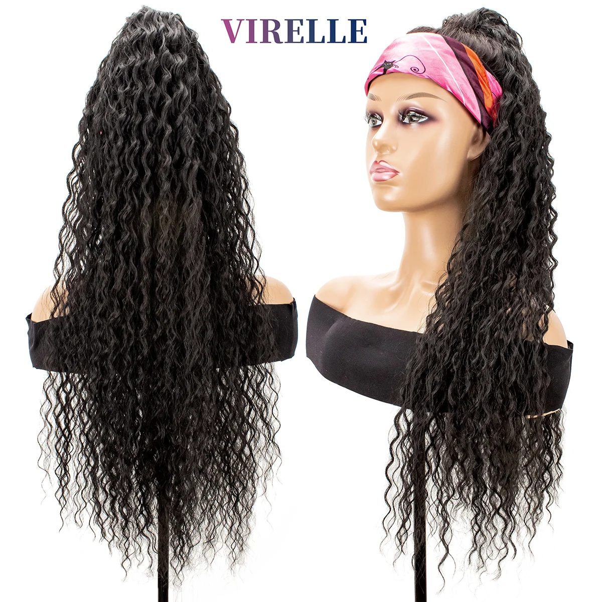Curly Ponytail Extensions Clip in Synthetic Drawstring Ponytail Wig Long 28 Inch - £14.11 GBP