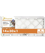 Proairtek AF14301M08SWH Model MERV 8 14x30x1 Air Filter (Pack of 4) - £47.17 GBP