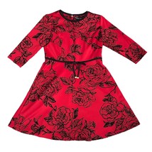 NEW Harper 241 Dress Size 10 Medium Red Black Floral Sparkles Cocktail P... - $29.69