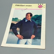 Vintage Fishermans Sweater Pattern for Hand Knitting for Men, Hamlyn 1982 - $7.85