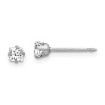 Inverness 14k Gold 3mm Square CZ Post Earrings 130E - $145.45 CAD
