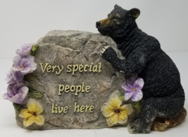 Very Special People Live Hear Bear Decor Statue Resin Floral Imperfect Large - £11.98 GBP