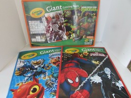Crayola Coloring Pages Set Of 3 Teenage Mutant Turtles Spiderman Skylanders - £11.78 GBP