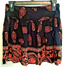 Mini Skirt S American Rags Orange Black Paisley CLEARANCE - £8.13 GBP