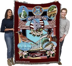 State of Michigan Blanket by Dwight D Kirkland - Gift Tapestry Throw, 72x54 - £61.00 GBP