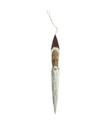 Vintage Primitive Hand Carved Wooden Santa Claus Icicle Ornament Folk Ar... - £8.94 GBP