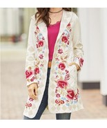 Women&#39;s Church Spring Fall Winter Embroidered Cardigan Sweater jacket si... - $148.49