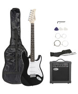 Electric Black Guitar With Amp Case And Accessories Pack Beginner Full Size - $168.99