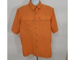 Habit Mens Vented Fishing Shirt Sz L Orange Button Front QB22 - $12.37