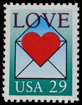 1992 29c Love, Heart Envelope Scott 2618 Mint F/VF NH - £0.77 GBP