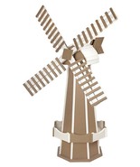 41&quot; POLY WINDMILL - Tan Brown &amp; White Working Weather Vane Amish Handmad... - £427.09 GBP