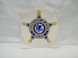 Vintage State Of Illinois Secretary Of State Police Sticker 3&quot; - $20.31 CAD