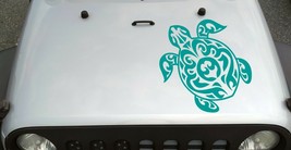 Tribal Sea Turtle Hood Decal - 4x4 Travel Ocean Beach - Vinyl Die Cut Sticker - £3.87 GBP+