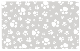 2 Genmert Pet Dog Place Mat Frosted Paws 13 by 20-Inch Dinner Mat Clear/White - £10.18 GBP