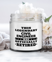 Retired Civil Engineer Candle - This Legendary Has Officially - Funny 9 oz  - £16.04 GBP