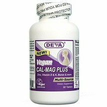 Deva Vegan Vitamins Calcium, Magnesium Plus - 90 Tablets (image may vary) - £11.14 GBP