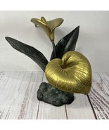 Vintage Brass Copper Cala Lily Sculpture 1980s Jack Housman Floral Solid - £59.97 GBP