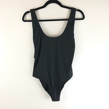 Topshop One Piece Swimsuit Low Back Ribbed Basic Black Size 10 - £11.36 GBP