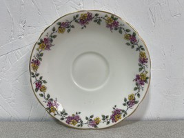 Aynesley Fine Bone China England Saucer Pink Yellow floral 5.5&quot; - $10.79 CAD
