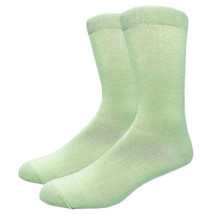 Solid Color Crew Cotton Dress Socks - Mint - £4.57 GBP