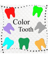 Color Tooth 1-Digital Clipart-Art Clip-Gift Cards-Teeth-Banner-Gift Tag-... - $37.17 MXN