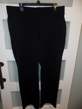 Lands&#39; End Starfish Straight Leg Pull-On Black High Waist Stretch Pants ... - $38.00