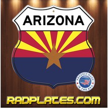 Arizona Flag Highway Roadway Interstate Aluminum Shield Metal Sig Gift 12&quot; - £15.36 GBP