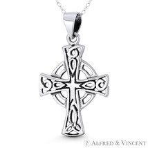 Irish Gaelic Celtic Cross Triquetra Trinity Knot Pendant in .925 Sterling Silver - £22.24 GBP+
