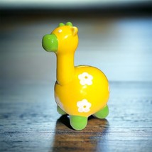 Vintage Handmade Yellow Giraffe Coin Bank - Painted Flowers - 6.5” Tall ... - $265.80 MXN