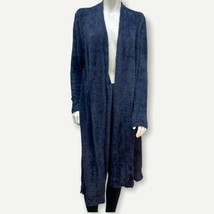 G.I.L.I. Jacquard Open Front Knit Cardigan, Navy, Large (A374932) New w/ Defects - £12.84 GBP