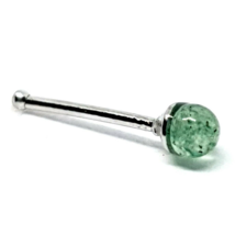 Jade Nose Stud 2mm Gemstone 22g (0.6mm) 925 Sterling Silver Ball End Nose Stud - £5.60 GBP