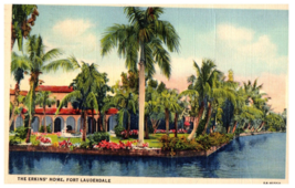 The Erkins Home Waterfront Estate Fort Lauderdale Florida Postcard Poste... - £5.30 GBP