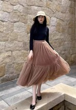 Vintage Polka Dot Tulle Skirt Outfit Layered Tulle Tutu Skirt Holiday Plus Size image 1