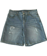 Style &amp; Co Womens Denim Shorts Size 6 Distressed Blue Cotton Blend Just ... - £7.81 GBP