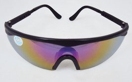 Sports Sunglasses w/Black Rubber Frames, Iridescent Lenses ~ Free Shipping! - £6.85 GBP