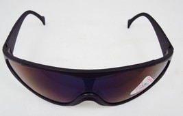 Black Sports Sunglasses w/Full Frame, Single Iridescent Lens ~ Free Shipping! - £6.85 GBP