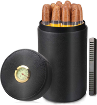 Leather Cedar Wood Cigar Humidor Case for 12-16 Cigars (Black) - €22,00 EUR