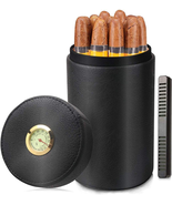 Leather Cedar Wood Cigar Humidor Case for 12-16 Cigars (Black) - €22,00 EUR