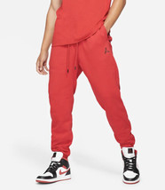Nike Air Jordan Essential Fleece Cuffed Pants Joggers Red Mens Sz XL DA9... - £49.67 GBP