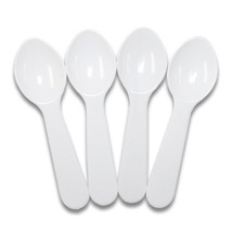 50 3&#39;&#39; White Plastic Taster Spoons - £2.23 GBP