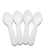 50 3&#39;&#39; White Plastic Taster Spoons - £2.17 GBP