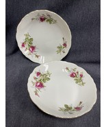 2 Vintage Royal Rose Moss Rose  Fine China Japan Bowls Excellent 7 1/2” ... - $9.90