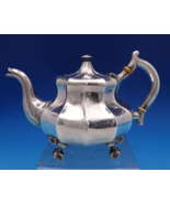 Russian .875 Silver Tea Pot w/Applied Flowers Leaf Feet 5 1/2&quot; x 8 1/2&quot; ... - $2,592.04 CAD