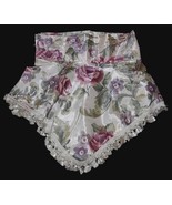 GORGEOUS Skirted Pointed Greens Mauves Etc. Roses Valance Tassels NWOT 7... - $29.99