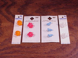 Lot of Vintage 9 Figural Sewing Buttons on 4 Cards, Lions, Hands, Hippos... - $7.95