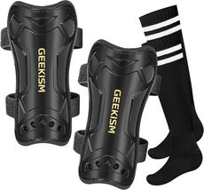 Youth Kids Soccer Shin Guards Protective Pads &amp; Sleeves Small 3'3 - 3'10... - $12.64