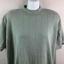 Dressbarn Womens Sage Green Top Mock Turtleneck Sweater Blouse Knit Size XL - £12.74 GBP