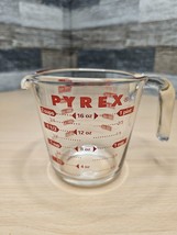 Pyrex 2 Cups/1 Pt/16oz/500ml Red Letters Measure Corning Old Vintage USA - £10.03 GBP