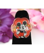 MICKEY MOUSE Child&#39;s RING Vintage Clear Plastic Red Black Disney Size 4 - $23.22 CAD