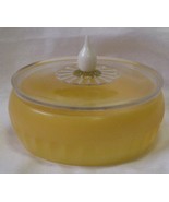 Vintage Avon Cotillion Beauty Dust Powder Bowl Yellow Clear Plastic Made... - £15.68 GBP